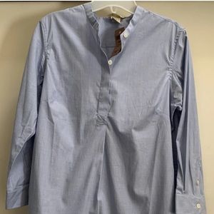 Duluth Trading Company Blue Tunic Top XS NEW Wrinkle Fighter 3/4 Length sleeves